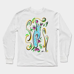 Funky Lady Abstract Long Sleeve T-Shirt